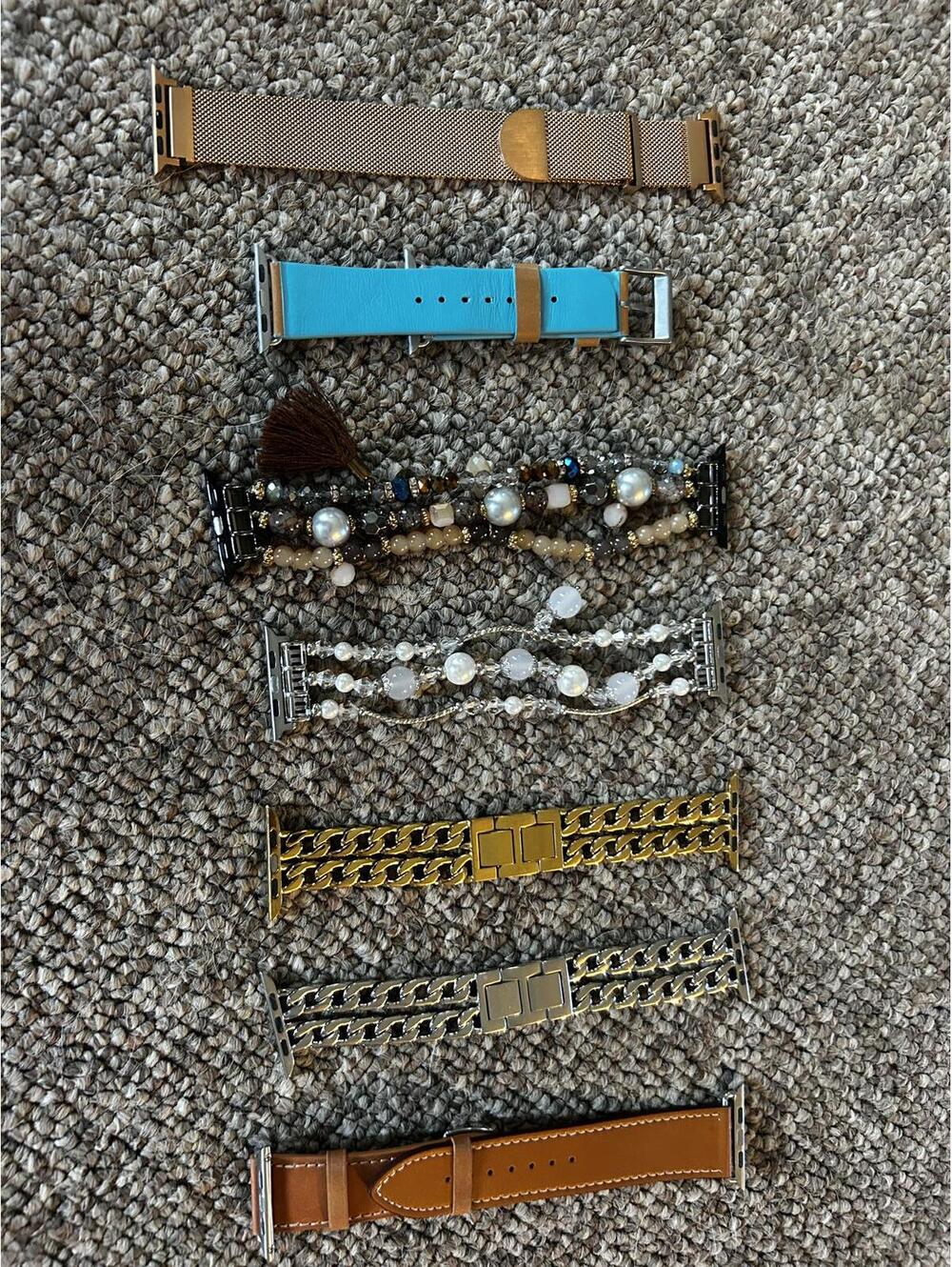 Set of 7 Men's Watch Bands in Various Styles and Colors
